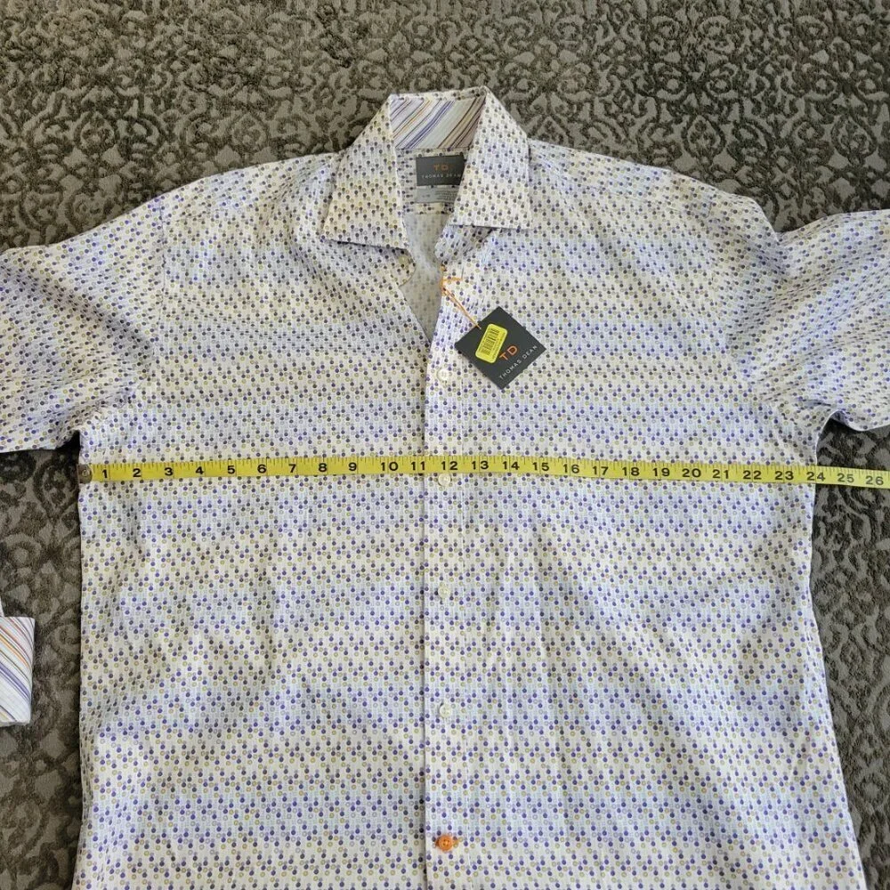 NWT Thomas Dean Long Sleeve Button Down Men's Shirt Size L